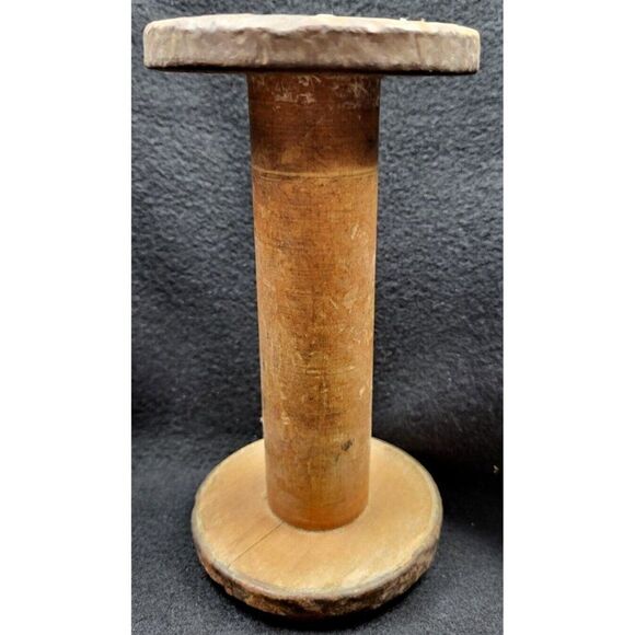 Vintage Industrial Textile Large 7" Wooden Spool Bobbin Sewing Craft Notion DIY - Picture 4 of 6